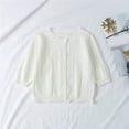 thumbnail image 1 of YWDJ Toddler Kids Baby Girls Fashion Cute Color Long Sleeved Thin Style Button Cardigan Coat White 6-12 Months, 1 of 3