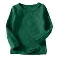 thumbnail image 1 of YWDJ Toddler Kids Boys Girls Shirts Fashion Solid Color Round Neck Long Sleeve Top Army Green 4T, 1 of 5