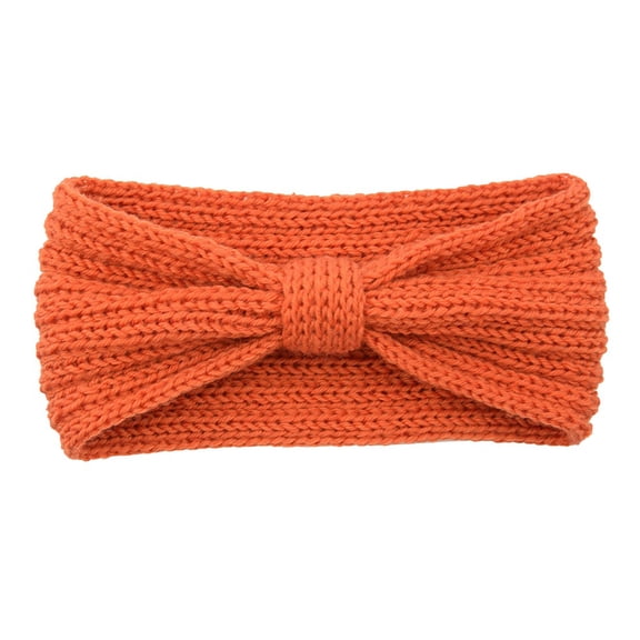 YWDJ Top Knot Headband for Women Women Fashion Keep Warm Knitting Headband Handmade Sport Hairband Orange
