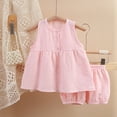 thumbnail image 1 of YWDJ Travel Outfits for Girls 2 Piece Sets Newborns Short Sleeve Tank Tops Shorts Fashion Clothes Pink 6 Months, 1 of 3