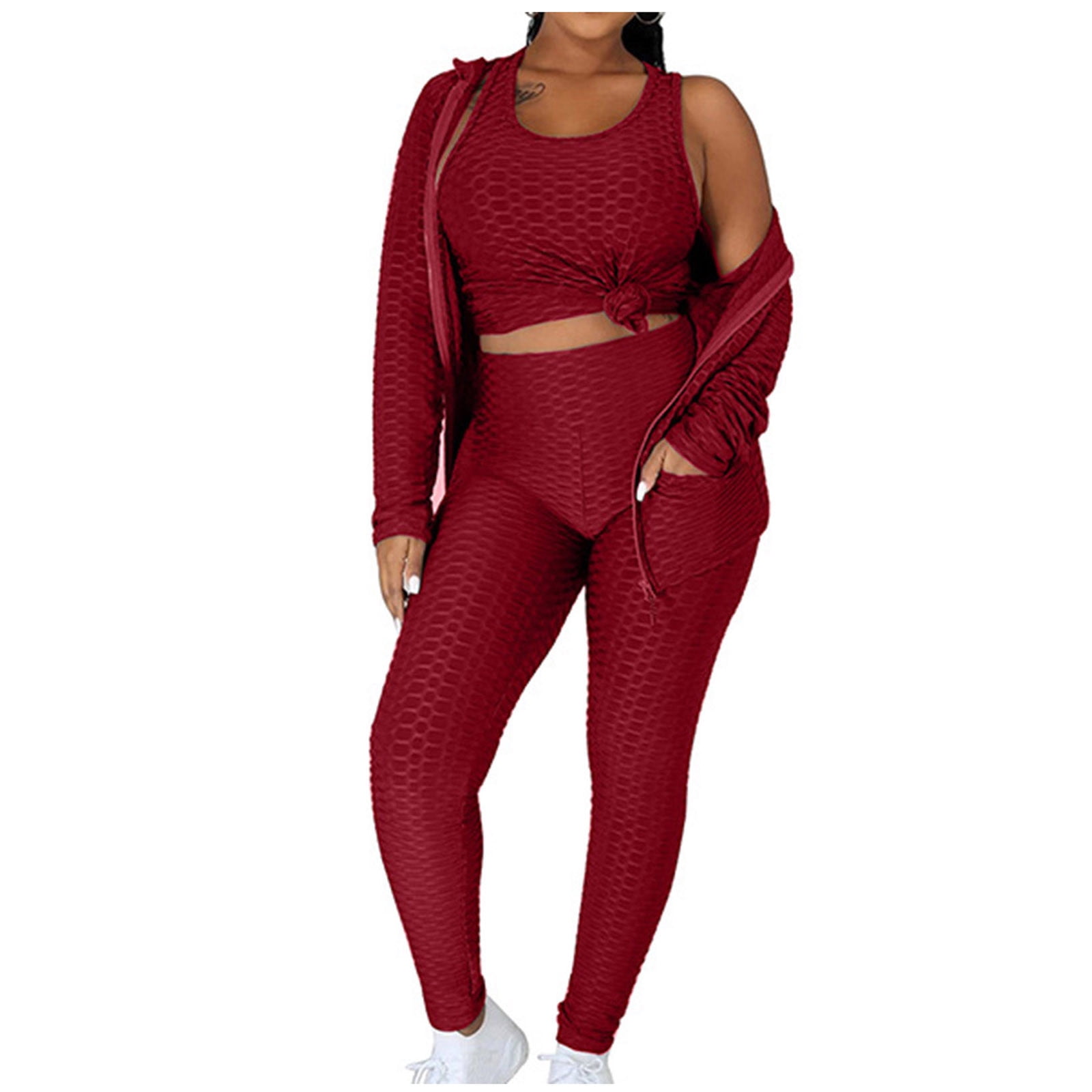 YWDJ Two Piece Outfits for Women Classy Women Hooded Zipper