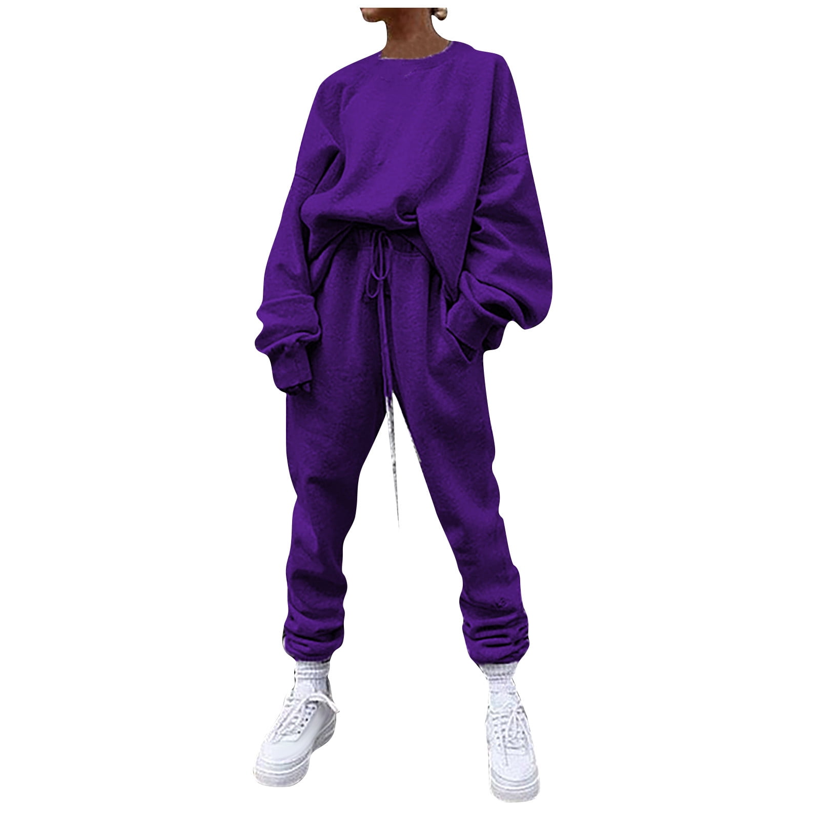 YWDJ Two Piece Outfits for Women Going out Plus Size Solid Color