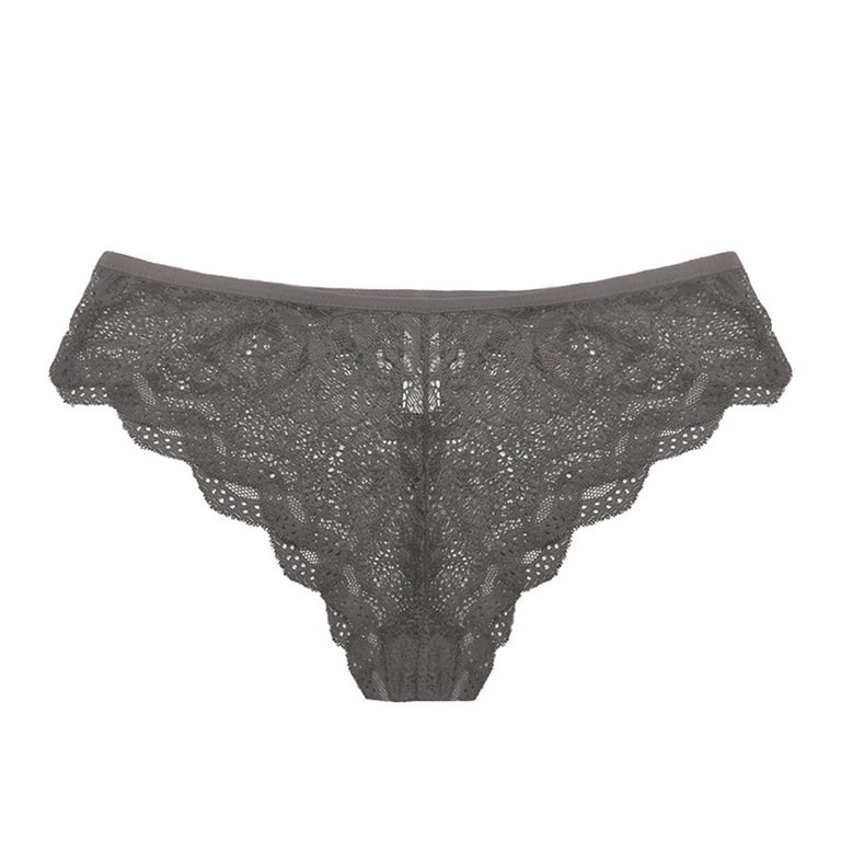YWDJ Lace Underwear for Women Women Lace See-Through Breathable Thongs  Briefs Panties Lingerie Underwear Black M