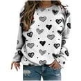 thumbnail image 1 of YWDJ Valentine's Day Sweatshirt for Women Graphic Hearts Print with Crew Neck Long Sleeve White XXL, 1 of 5