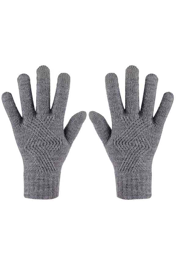 YWDJ Warm Gloves Wool Knitted Touchscreen Gloves Men and Women Winter Warm Gloves Dark gray