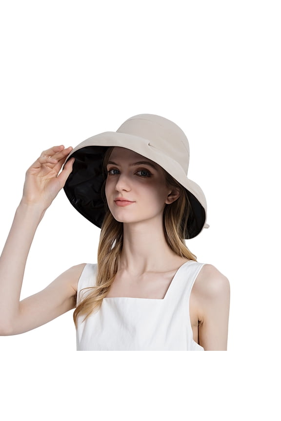 YWDJ Wide Brim Hats for Women Women Summer Sun Protection Fashion Outdoor Sunhat Peaked Cap Khaki One Size