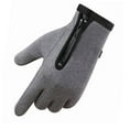 thumbnail image 1 of YWDJ Winter Gloves Women Warm fleece windproof waterproof antiskid outdoor sports zipper gloves Gray M, 1 of 2