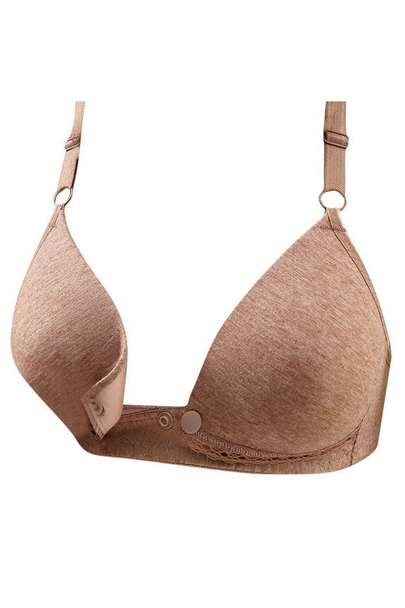 YWDJ Maternity Bras for Women Front Closure Push up No Wire Comfort Straps Support Bralette Breathable Soft Bra for All Shapes Sagging Breasts Red L