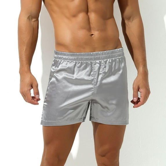 YWDJ Women Boyshort Underwear Lightweight No Show Mens Solid Color Casual Fashion Elastic Mid-Waist Shorts Underwear Gray S