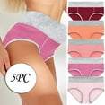 thumbnail image 1 of YWDJ Women Brief Panties 5 Pack Plus Size Cotton Lightweight No Show 5PC Solid Color Patchwork Briefs Panties Underwear Bikini Underpants Multicolor 5XL, 1 of 9