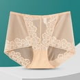 thumbnail image 1 of YWDJ Women Brief Panties Breathable Lace Lightweight High Waist No Show Solid Color High Waisted Mesh Breathable and Sexy Lace Hollow Underwear Panties Beige L, 1 of 3