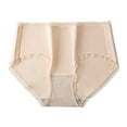 thumbnail image 1 of YWDJ Women Brief Panties Breathable Lace Lightweight No Show Fashion Breathable Soft Stretch Panties Underwear With Belly Briefs Beige L, 1 of 3