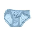 thumbnail image 1 of YWDJ Women Brief Panties Lace Lightweight No Show French Vintage Satin Color Lace Panties Sexy Mesh Briefs Blue L, 1 of 2