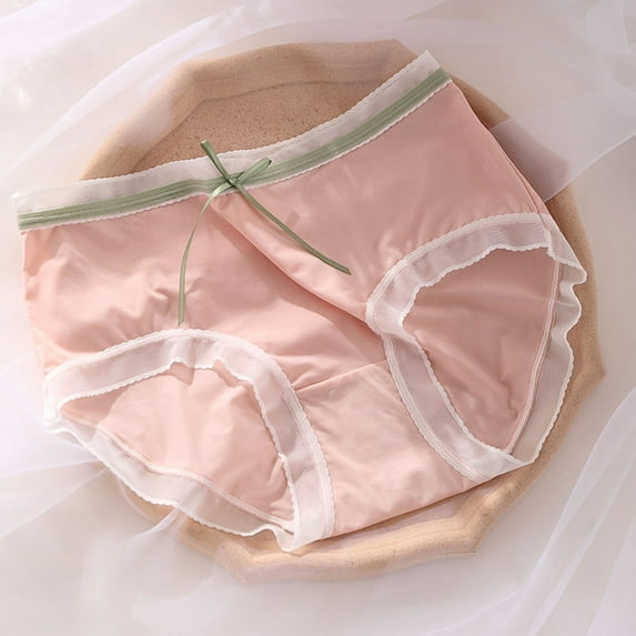YWDJ Women Brief Panties Lace Lightweight No Show Lace Sexy Underwear Traceless Underwear Female Hot Pink L