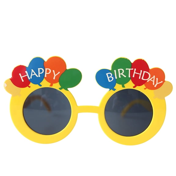 YWDJ Women Sunglasses Happy Birthday Glasses Funny Glasses Birthday Party Sunglasses Party Glasses Yellow