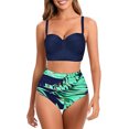 thumbnail image 1 of YWDJ Women's Bikini Swimsuits Split Swimsuit Sexy High Waist Nylon Bikini Swimsuit Split Swimsuit Set Black S, 1 of 3