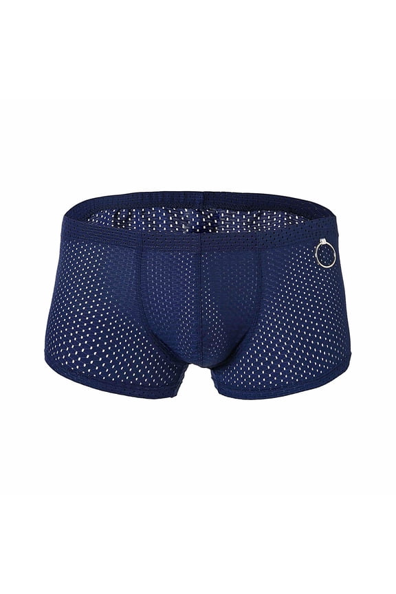 YWDJ Womens Boxer Briefs Plus Size Breathable Lightweight No Show Ring Panties Sexy Fashion Breathable Nylon Mesh Thong Cool and Comfortable B Oxers Blue M