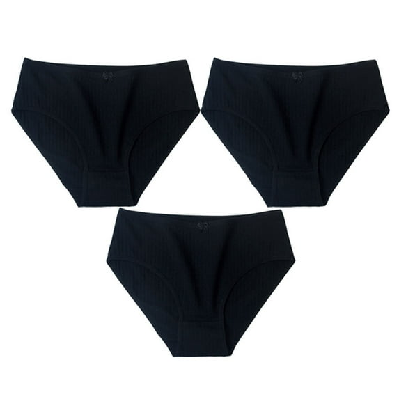 YWDJ Womens Cheeky Panties No Show 3 Pack Breathable Lightweight High Waist No Show 3PC Everyday Solid Color Ventilate High Waist Elastic Underwear Panties Black XL
