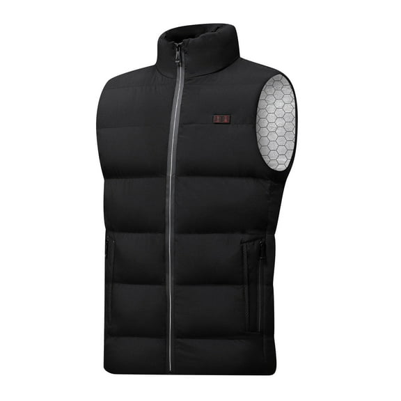 YWDJ Womens Heated Vest Unisex Casual Zipper Dual Control Thirteen Area Solid Heat Heating Vest USB Charging Black XXL