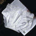 thumbnail image 1 of YWDJ Womens Lace Panties Breathable Lightweight High Waist No Show 1 Briefs Comfortable Cotton High Waist Underwear Sexy Panties White M, 1 of 5