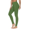thumbnail image 1 of YWDJ Womens Leggings Workout Gym Long Length with Pockets Running Sports Yogalicious Utility Dressy Everyday Soft Solid Color Pocket Fitness Stretch Leggings Gym Full Length Active Pants Wine XL, 1 of 4