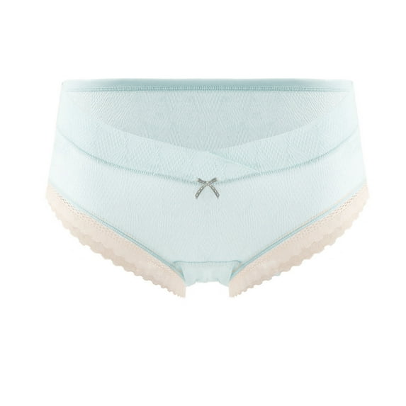 YWDJ Womens Maternity Briefs Underwear Breathable Lightweight No Show Fashion Breathable Soft Stretch Panties Pregnant Underwear With Belly Support Blue XL