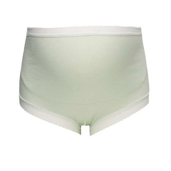 YWDJ Womens Maternity Underwear Plus Size Breathable Lace Lightweight High Waist No Show Fashion Breathable Soft Stretch Panties Pregnant Underwear With and Belly Support Green 2XL