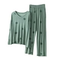 thumbnail image 1 of YWDJ Womens Pajama Sets Long Sleeve Green Lightweight Plus Size Hearts Shirt 2 Piece Long Pants Loungewear XL, 1 of 5