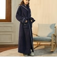 thumbnail image 1 of YWDJ Womens Robe Pajamas for Women Winter Warm Nightgown Couple Bath Men Fall Winter Nightgown Towel Robe Spa Robe Fluffy Robe Plus Size Robe for Valentines Day Anniversary Wedding Honeymoon Navy M, 1 of 7