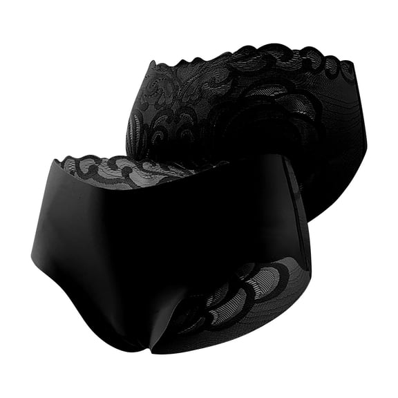 YWDJ Womens Shaping Briefs Underwear Breathable Lace Lightweight No Show Lace Abdomen Mid-rise Waist and Hip Lift Comfortable Body Breathable Underwear Briefs Black XL