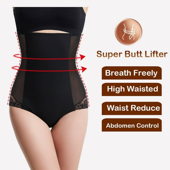 YWDJ Womens Shaping Briefs Underwear Lace Lightweight High Waist No Show Body Sculpting Pants Mid-waist Abdomen Pants High-waist Leggings Lace Pants Panties Black M