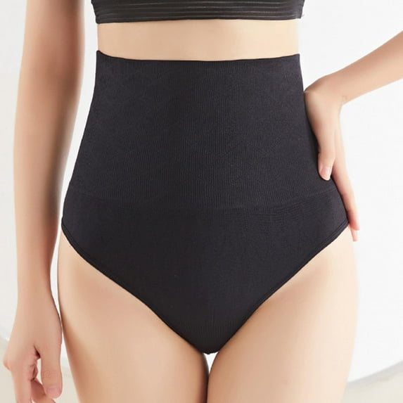 YWDJ Womens Shaping Briefs Underwear Plus Size Breathable Lightweight High Waist No Show Fashion Breathable Soft Stretch Panties Underwear With Belly Briefs Black L