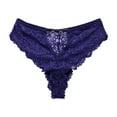 thumbnail image 1 of YWDJ Womens Thong Underwear Breathable Lace Lightweight No Show Sexy Lace Ultra-thin Breathable Metal Buckle Love Thong Panties Blue XL, 1 of 2
