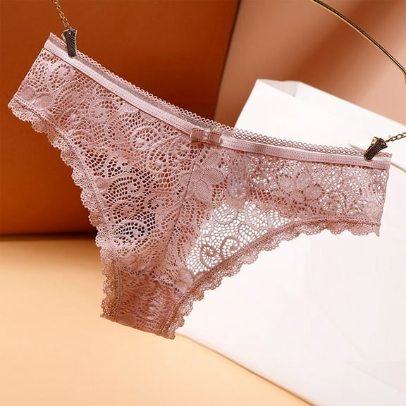YWDJ Womens Thong Underwear Lace Lightweight No Show Sexy Lace Underwear Lingerie Thongs Panties Ladies Hollow Out Underwear Underpants Pink XL