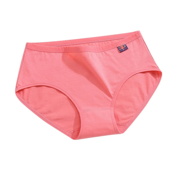 YWDJ Womens Underwear Briefs Plus Size Cotton Lightweight No Show Fashion Basic Elastic Comfortable Color Cotton Underwear Pink L