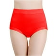 thumbnail image 1 of YWDJ Womens Underwear Briefs Plus Size Lightweight High Waist No Show Fashion Briefs Comfortable Cotton High Waist Underwear Sexy Panties Red 4XL, 1 of 3