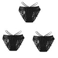 thumbnail image 1 of YWDJ Womens Underwear Cheeky Lace Lightweight G String No Show Sexy Lace Underwear Comfortable and Slim Hollowed Out Solid Panties Briefs Black L, 1 of 6