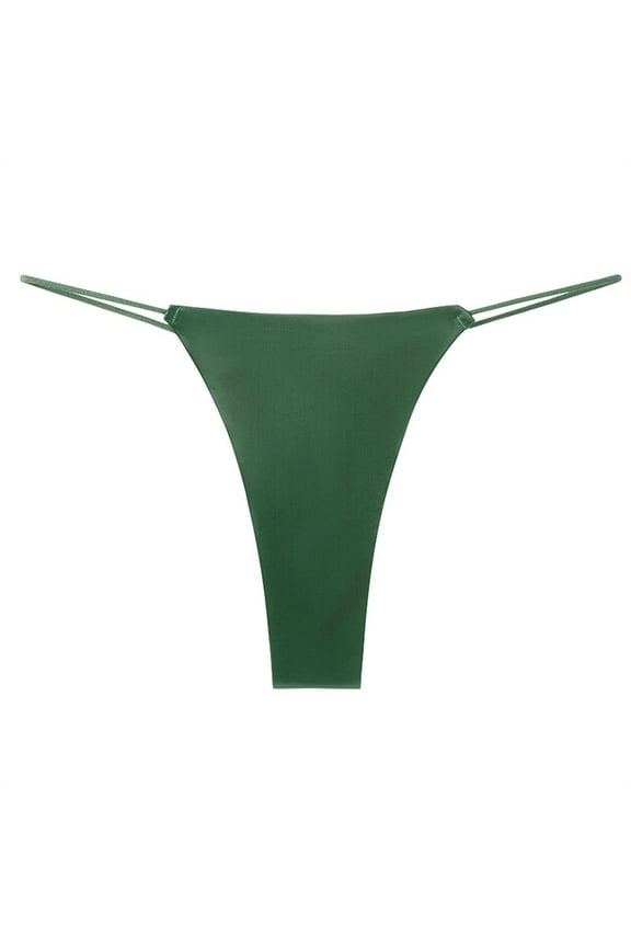 YWDJ Womens Underwear Thong Sexy 1 Pack Lightweight G String No Show Sexy Underwear Ice Silk Bikini Panties Silky Comfy Yoga Panties Green XL