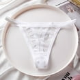 thumbnail image 1 of YWDJ Womens Underwear Thong Sexy Breathable Lace Lightweight G String No Show Low-waist Sexy Lace Seamless Mesh Love Print Breathable Brief Thong White S, 1 of 3