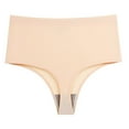 thumbnail image 1 of YWDJ Womens Underwear Thong Sexy Plus Size Lightweight High Waist No Show Oversized and Ultra-high Underwear Underwear Underwear Beige L, 1 of 3