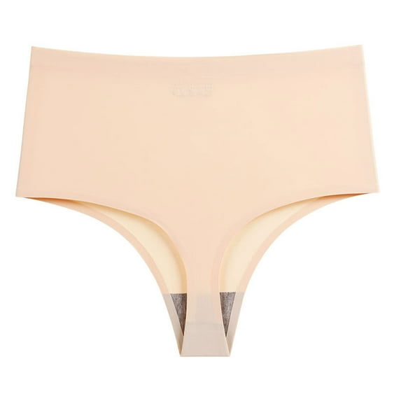 YWDJ Womens Underwear Thong Sexy Plus Size Lightweight High Waist No Show Oversized and Ultra-high Underwear Underwear Underwear Beige L