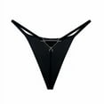 thumbnail image 1 of YWDJ Womens Underwear Thongs Cute Cotton Lightweight G String No Show Sexy Solid Color Metal Sensible Low Waist Underwear Navy M, 1 of 1