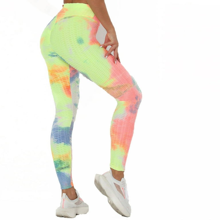 YWDJ Workout Leggings for Women Women Ink Yoga Tie-Dye Pants Slim And Hip  Lifting Exercise Bottom Pants Multicolor S 