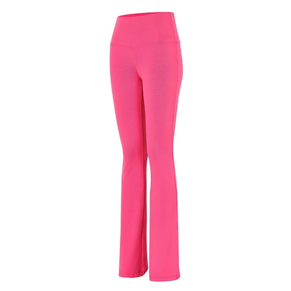YWDJ Yoga Pants Flare Petite Length Women Trousers High Elastic High Waist Flared Pants Thin Yoga Pants Physical Fitness Pants Hot Pink S