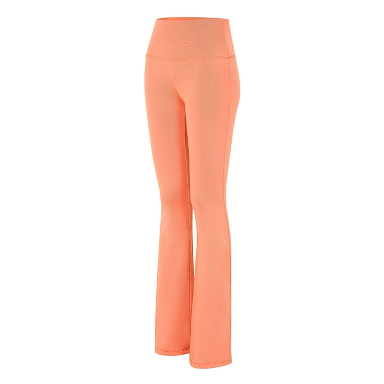 YWDJ Yoga Pants Flare Petite Length Women Trousers High Elastic High Waist  Flared Pants Thin Yoga Pants Physical Fitness Pants Orange XL 