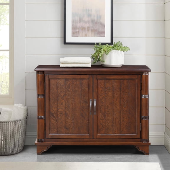 YWEN 40" Sideboard Buffet Accent Storage Cabinet with Carved Pattern Side Board Solid Wood Frame for Kitchen, Living Room, Entryway,Hallway