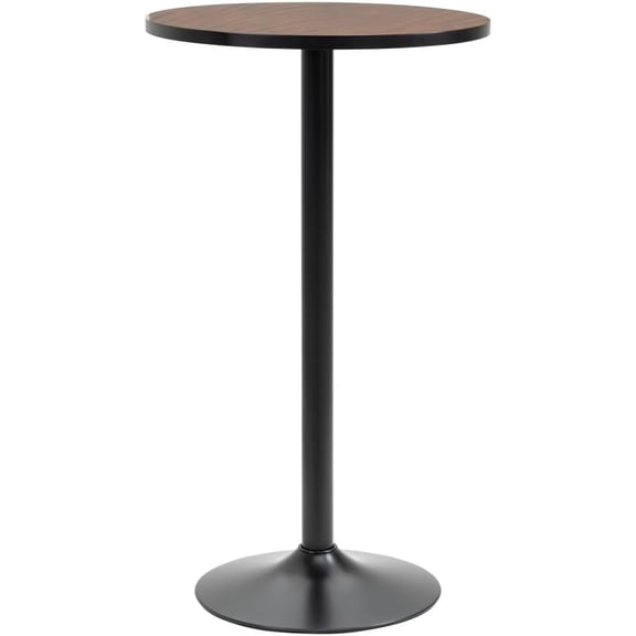 YWEN 42" H Bar Height Round Bar Table, Rustic Industrial Pub Table, Elm Wood Top Bistro Table with Metal Base
