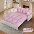 thumbnail image 1 of YWEN 74.8" Queen Pull Out Sofa Bed, Luxury Velvet Convertible Sleeper Sofa Couch Futon, Comfy Cloud Futon Bed Pull Out Couches,Velvet Loveseat Couch for Living Room (Pink, 74.8''), 1 of 18