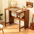 thumbnail image 1 of YWEN Bamboo Folding Desk Mid Century Modern Desk for Home Office Bedroom Small Spaces, 1 of 14