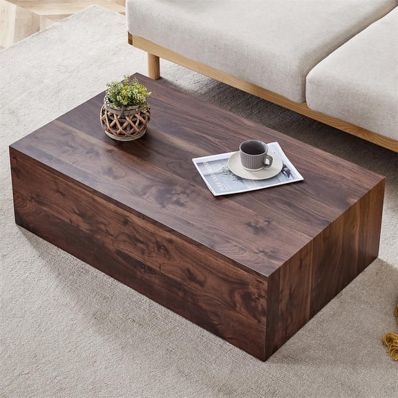 YWEN Faux Marble Coffee Table, Rectangle MDF Coffee Tables for Living Room, Tea Table Center Table for Home, TV Table